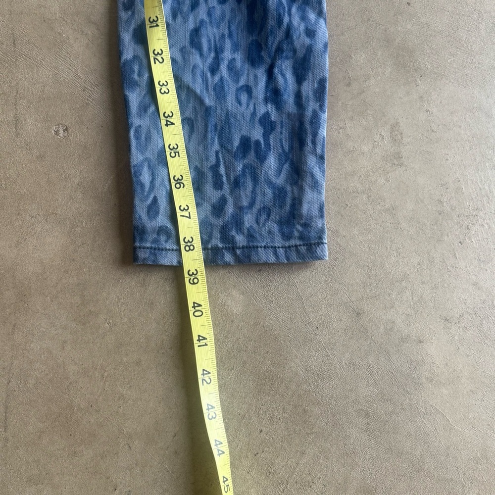 Pilcro Anthropologie Blue Leopard/cheetah Print Jeans (28) Mid Rise Skinny - Picture 10 of 16